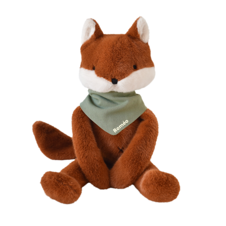 Peluche de apego de zorro personalizable para bebé, regalo de nacimiento hecho en Francia