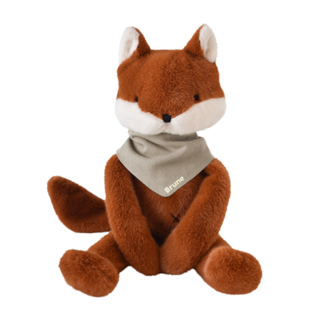Peluche de apego de zorro personalizable para bebé, regalo de nacimiento hecho en Francia