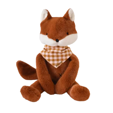Personalizable baby fox lovey, made-in-France newborn gift