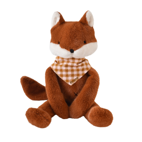 Peluche de apego de zorro personalizable para bebé, regalo de nacimiento hecho en Francia