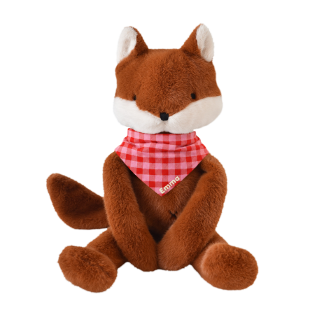 Personalizable baby fox lovey, made-in-France newborn gift