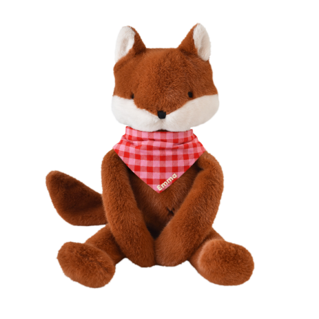 Peluche de apego de zorro personalizable para bebé, regalo de nacimiento hecho en Francia