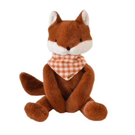 Peluche de apego de zorro personalizable para bebé, regalo de nacimiento hecho en Francia