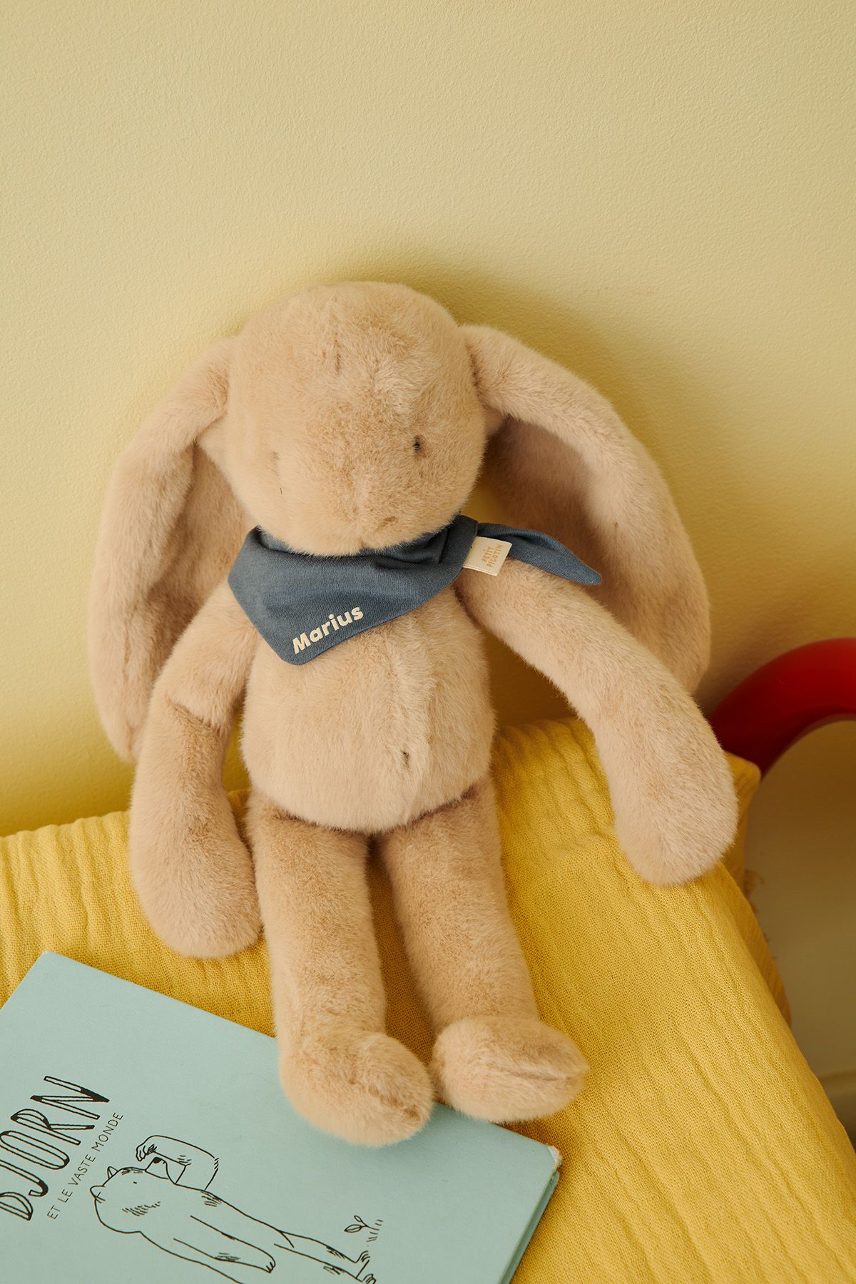 Peluche de apego de conejito para bebé, personalizable, regalo de nacimiento, hecha en Francia