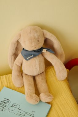Peluche de apego de conejito para bebé, personalizable, regalo de nacimiento, hecha en Francia
