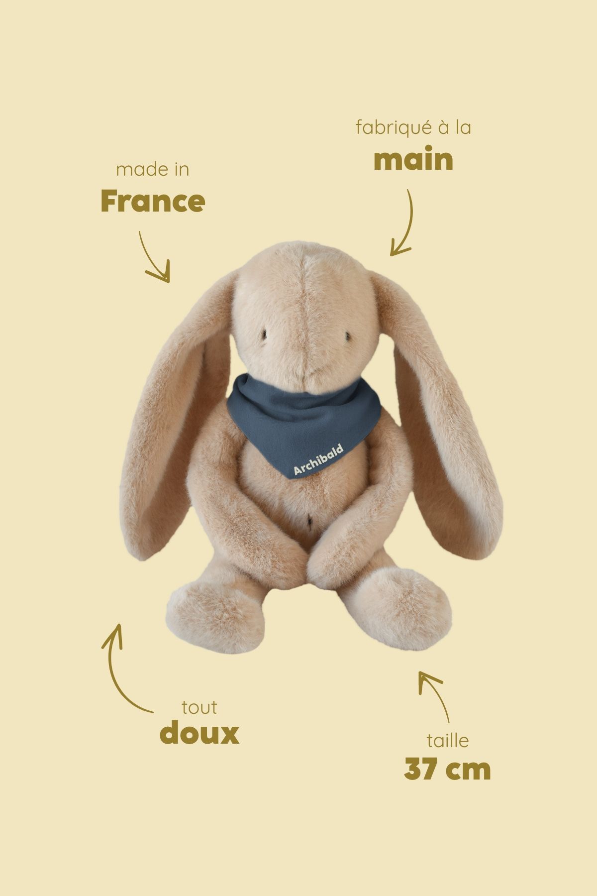 doudou lapin bébé personnalisable cadeau naissance made in france