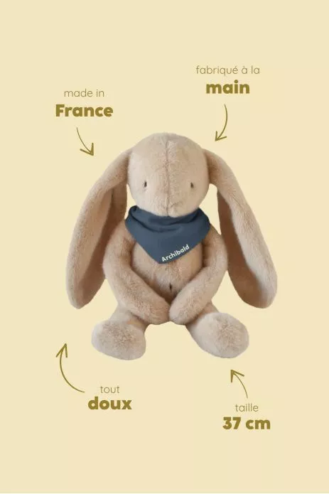 doudou lapin bébé personnalisable cadeau naissance made in france