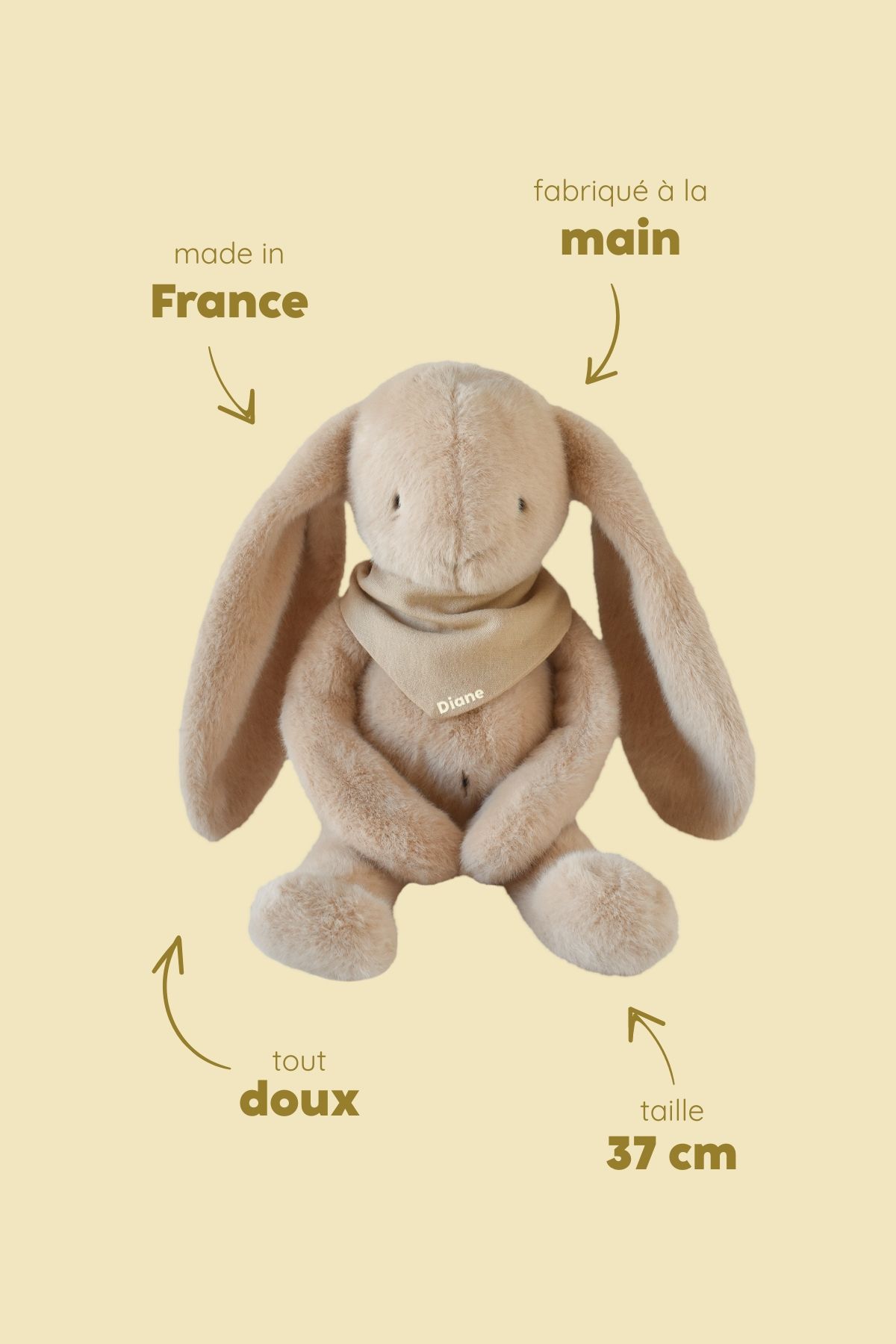 doudou lapin bébé personnalisable cadeau naissance made in france