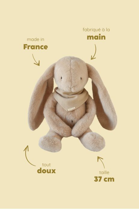 doudou lapin bébé personnalisable cadeau naissance made in france