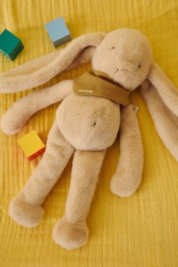Personalizable baby bunny lovey, made-in-France newborn gift