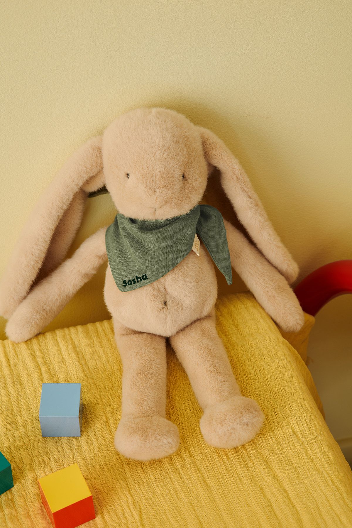 Personalizable baby bunny lovey, made-in-France newborn gift