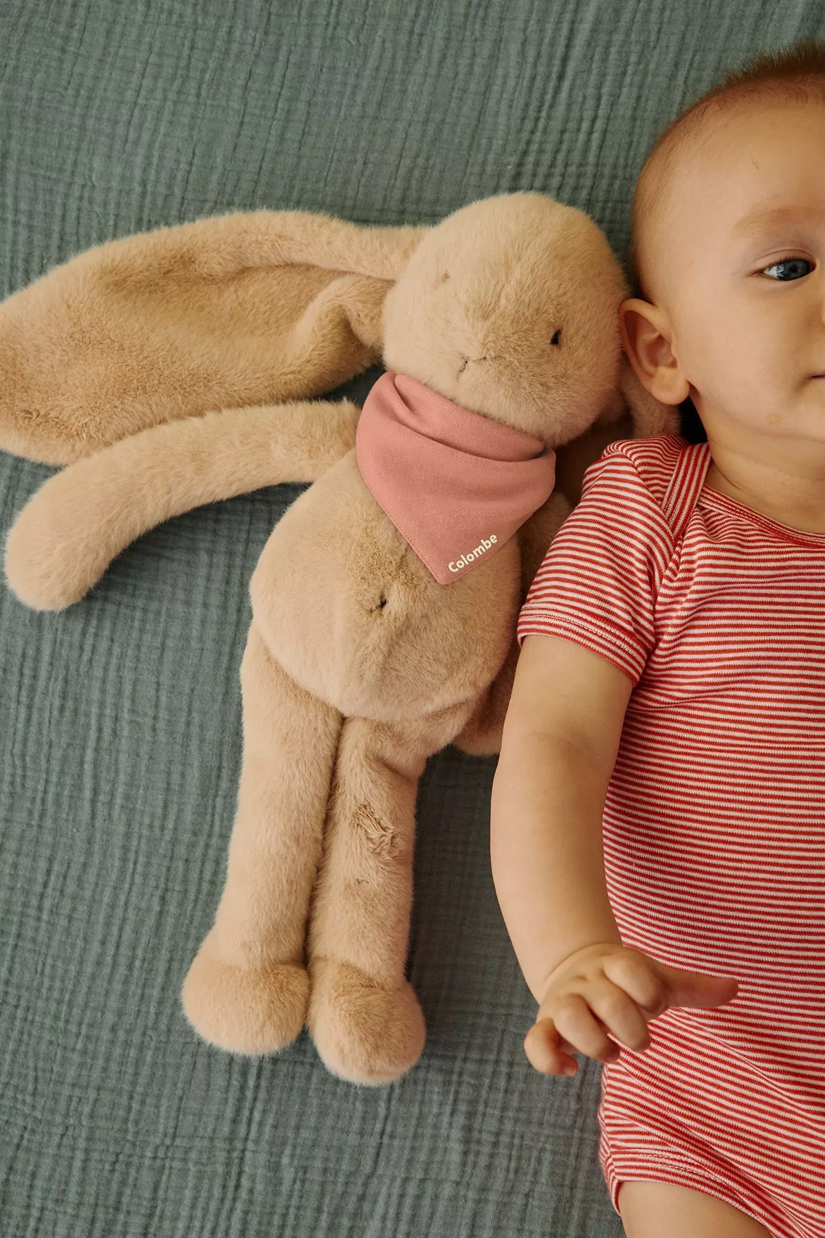Peluche de apego de conejito para bebé, personalizable, regalo de nacimiento, hecha en Francia