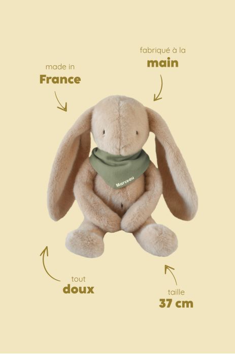 doudou lapin bébé personnalisable cadeau naissance made in france