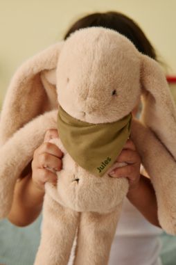 Personalizable baby bunny lovey, made-in-France newborn gift