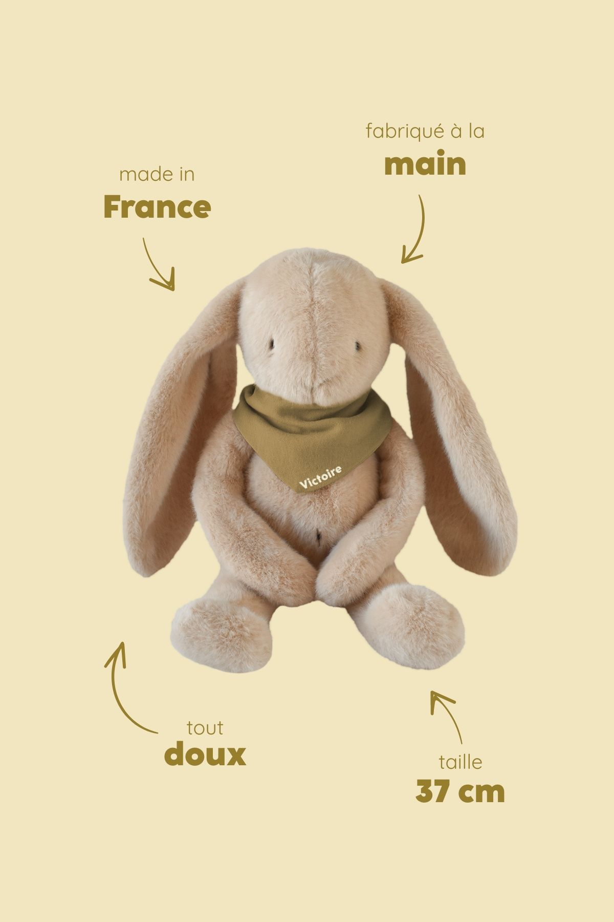 doudou lapin bébé personnalisable cadeau naissance made in france