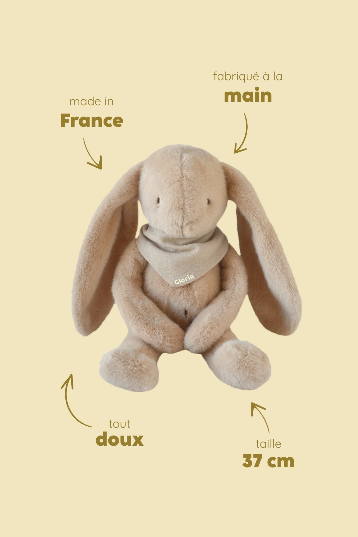 doudou lapin bébé personnalisable cadeau naissance made in france