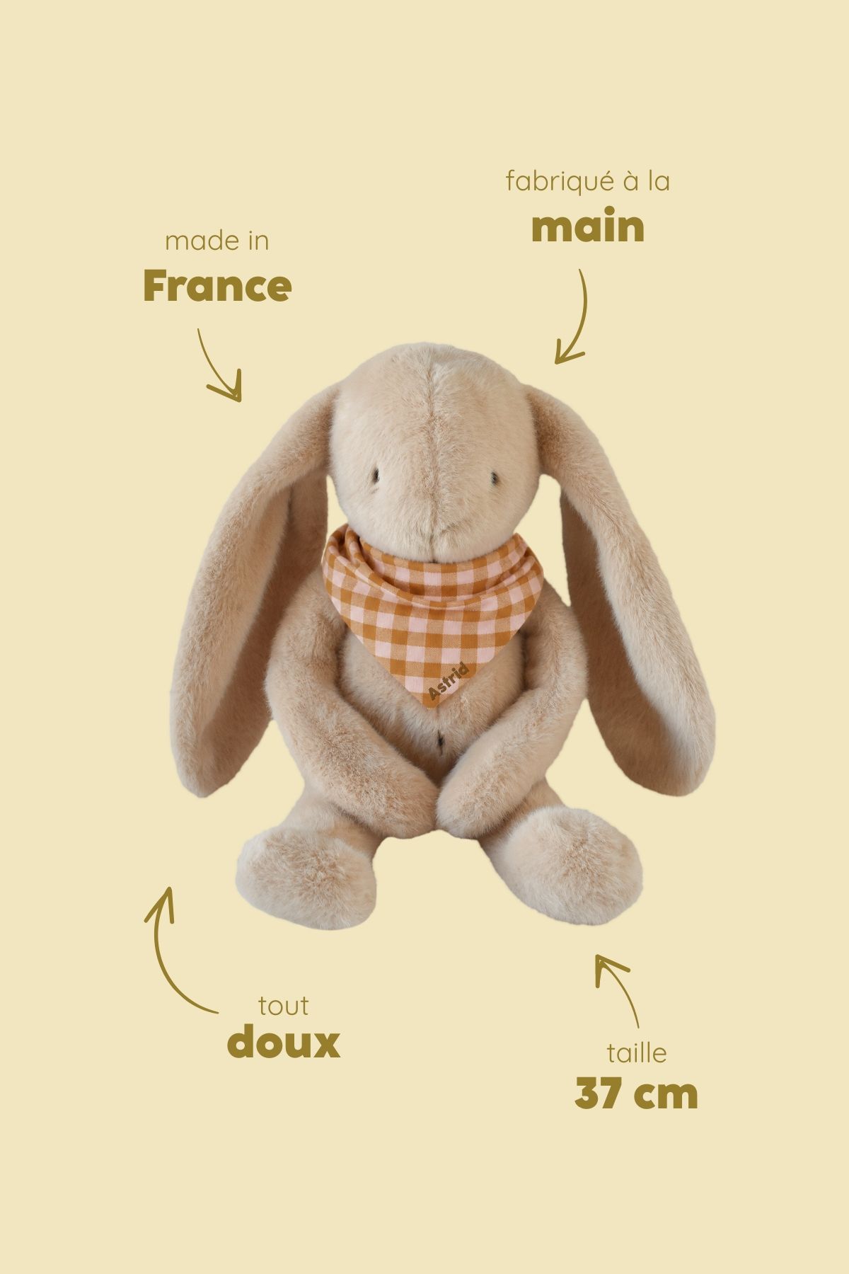 doudou lapin bébé personnalisable cadeau naissance made in france