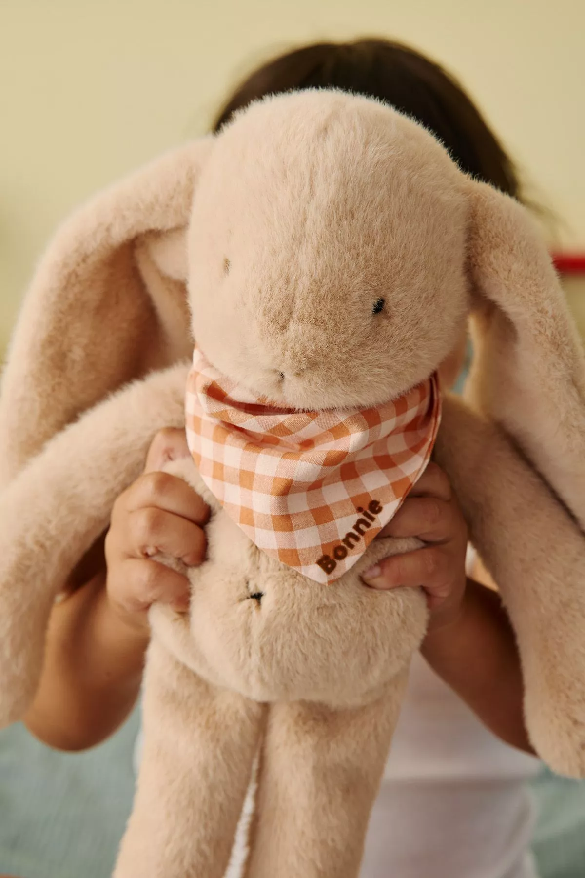 Personalizable baby bunny lovey, made-in-France newborn gift