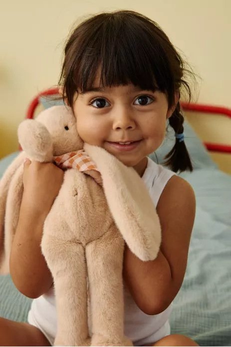 Peluche de apego de conejito para bebé, personalizable, regalo de nacimiento, hecha en Francia