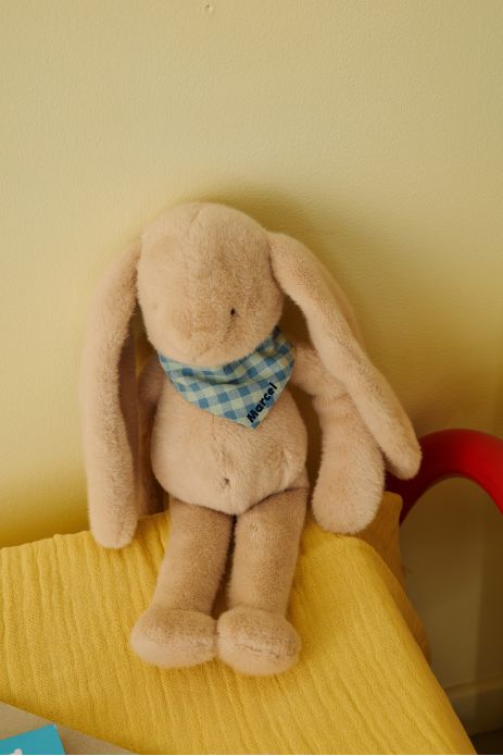 Peluche de apego de conejito para bebé, personalizable, regalo de nacimiento, hecha en Francia