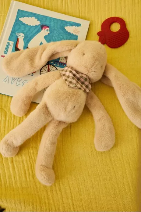 Peluche de apego de conejito para bebé, personalizable, regalo de nacimiento, hecha en Francia