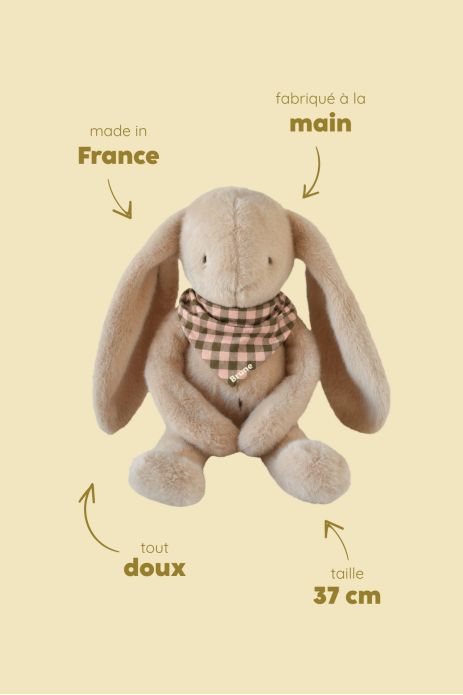 doudou lapin bébé personnalisable cadeau naissance made in france