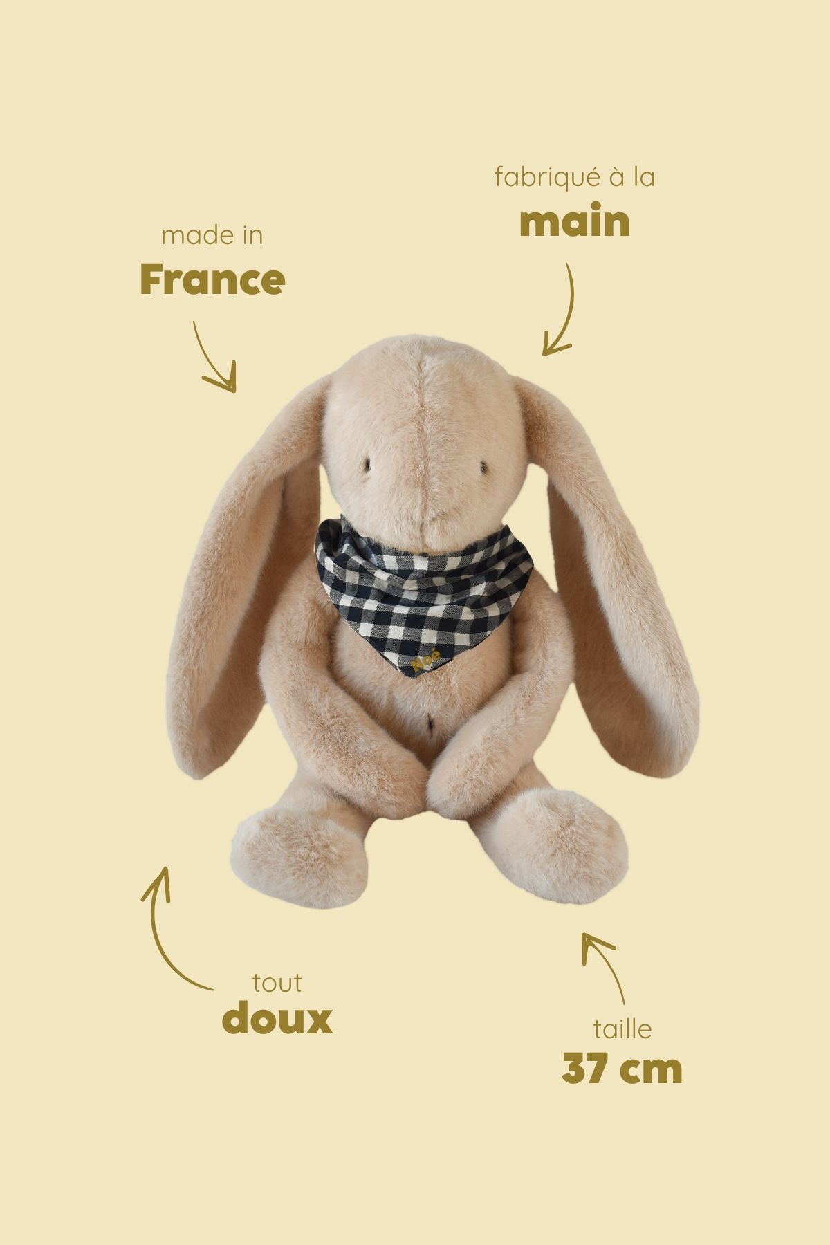 doudou lapin bébé personnalisable cadeau naissance made in france