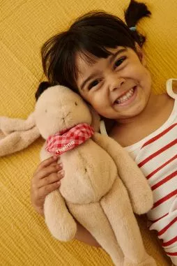 Peluche de apego de conejito para bebé, personalizable, regalo de nacimiento, hecha en Francia