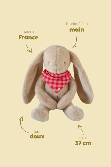 doudou lapin bébé personnalisable cadeau naissance made in france