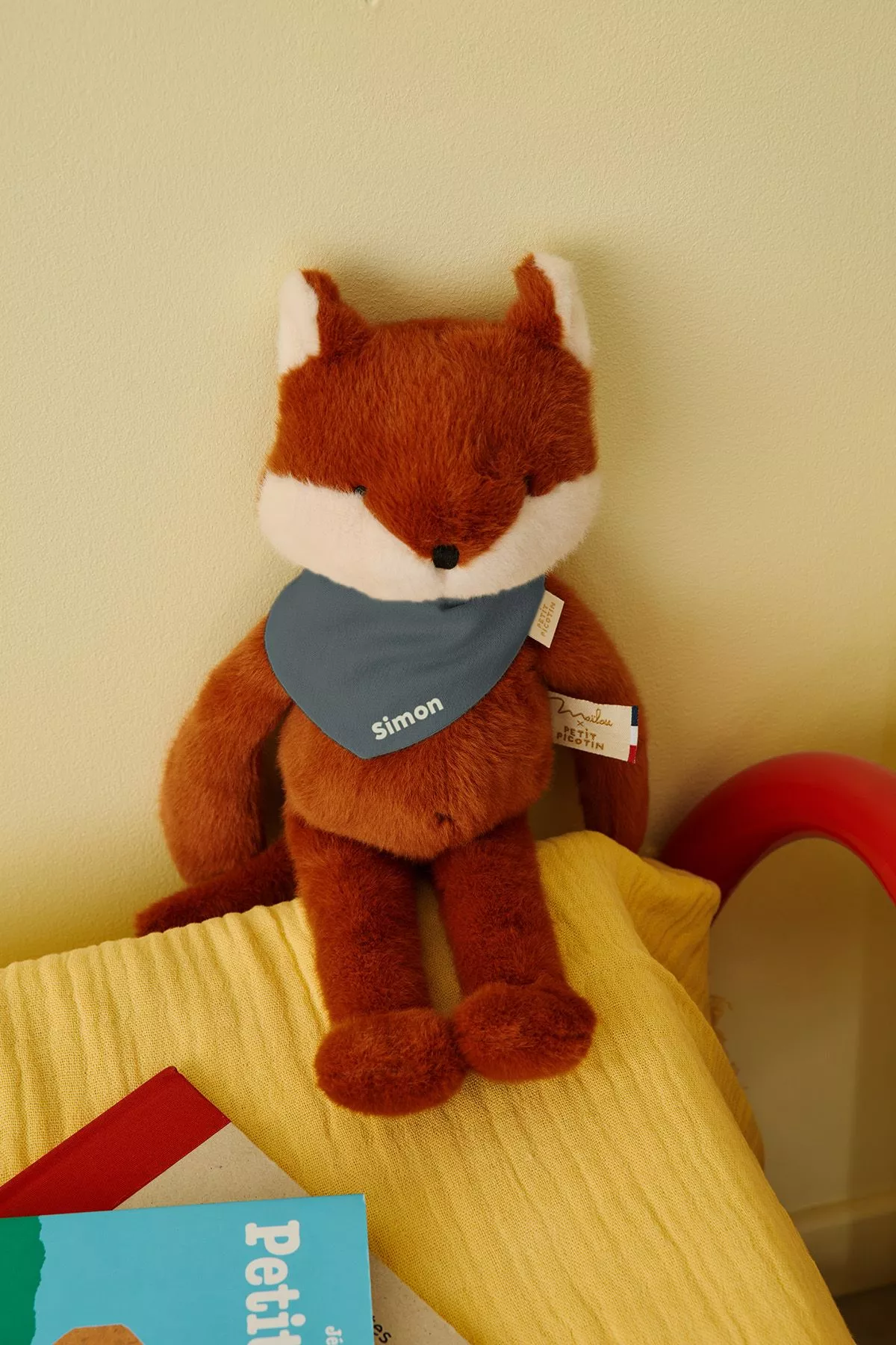 Personalizable baby fox lovey, made-in-France newborn gift