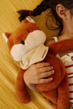 Personalizable baby fox lovey, made-in-France newborn gift