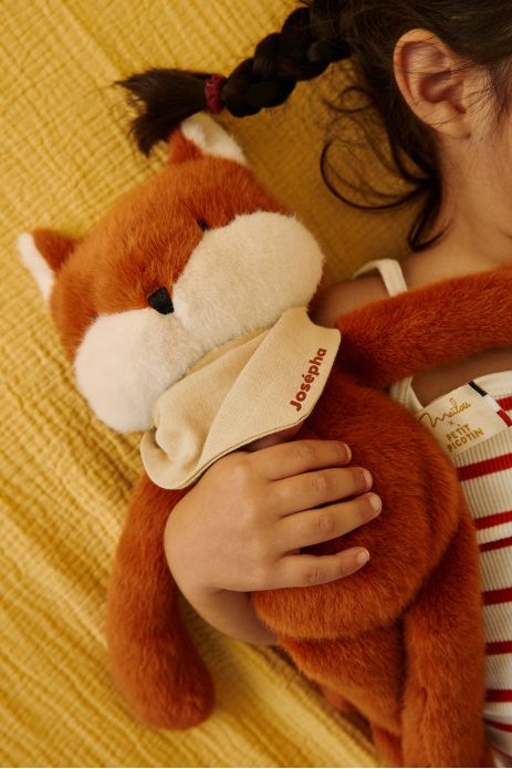 Peluche de apego de zorro personalizable para bebé, regalo de nacimiento hecho en Francia