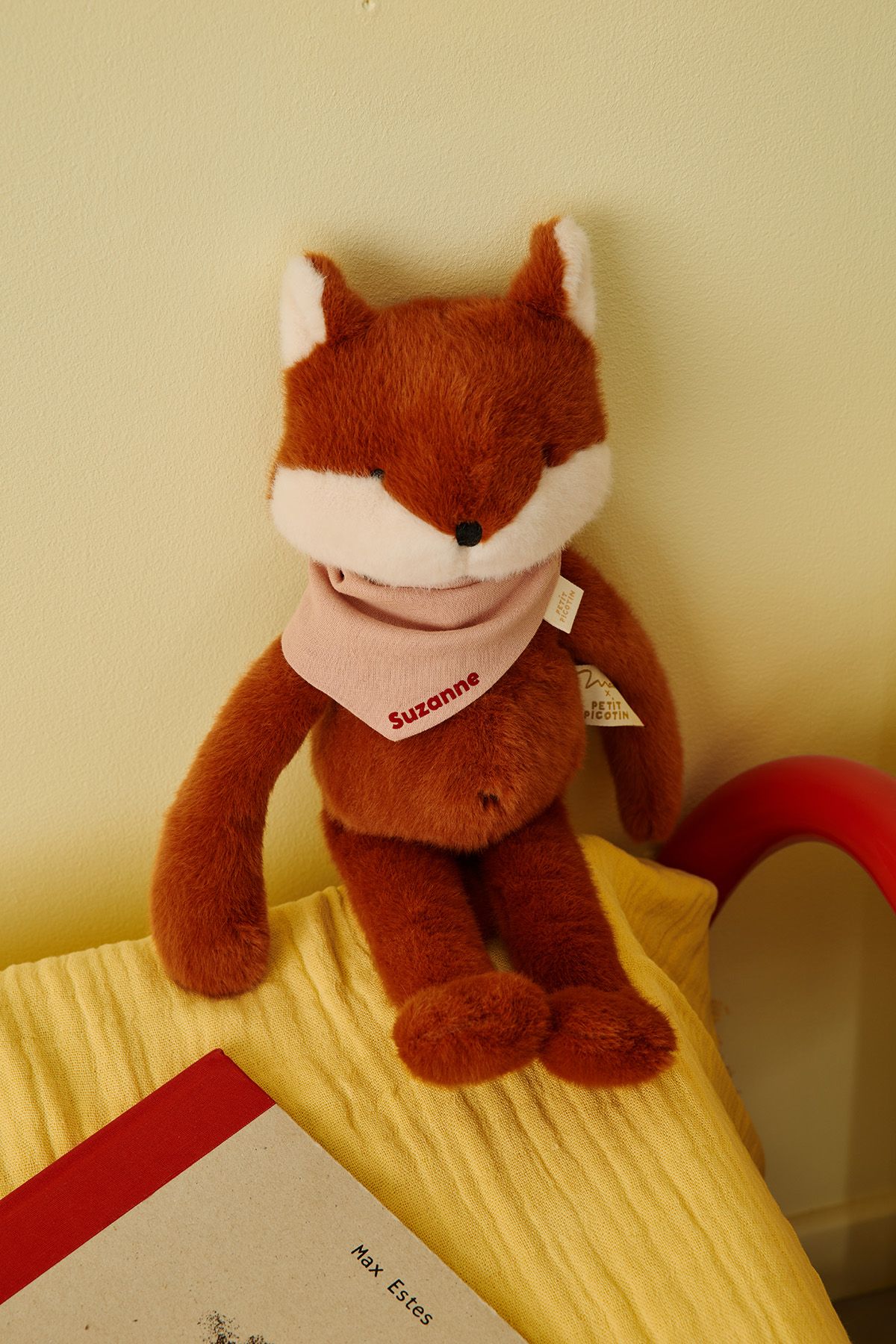 Personalizable baby fox lovey, made-in-France newborn gift