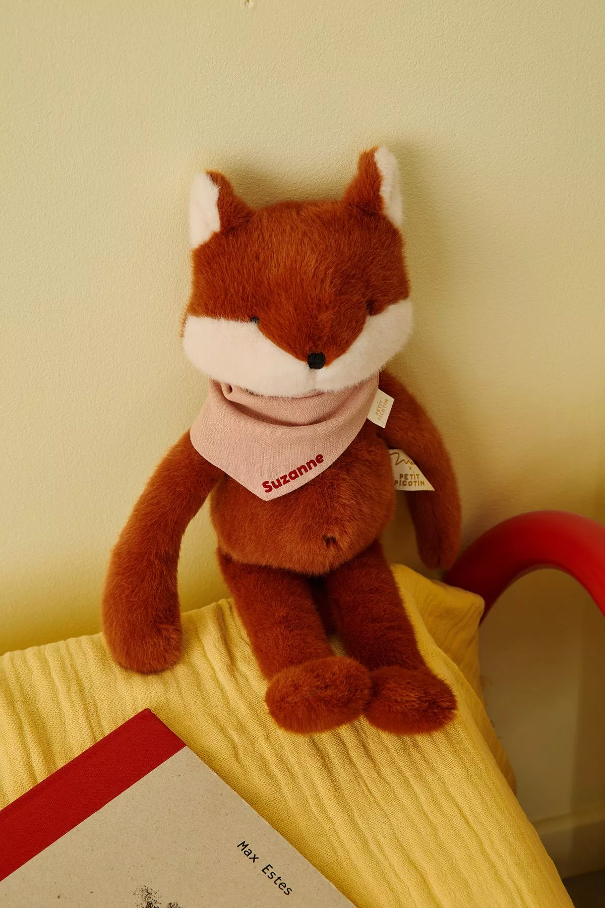 Peluche de apego de zorro personalizable para bebé, regalo de nacimiento hecho en Francia