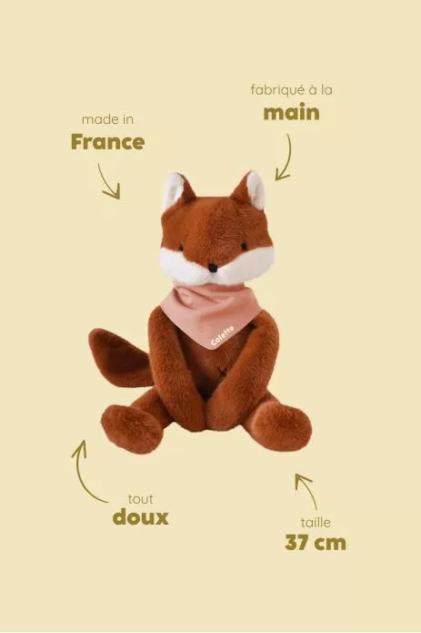 doudou renard bébé personnalisable cadeau naissance made in france