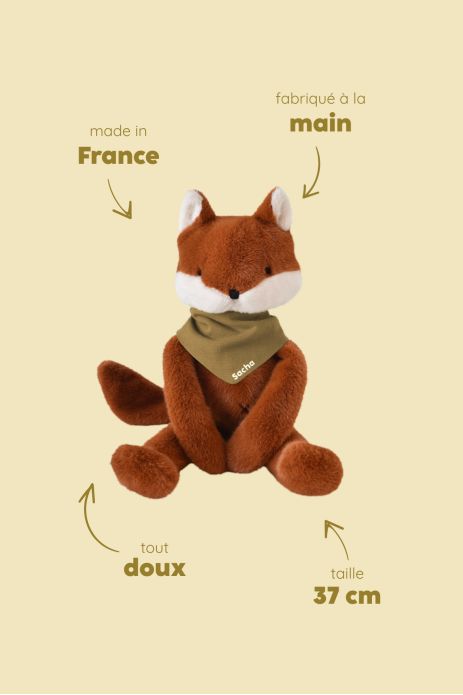 doudou renard bébé personnalisable cadeau naissance made in france