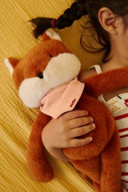 Peluche de apego de zorro personalizable para bebé, regalo de nacimiento hecho en Francia