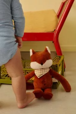 Peluche de apego de zorro personalizable para bebé, regalo de nacimiento hecho en Francia