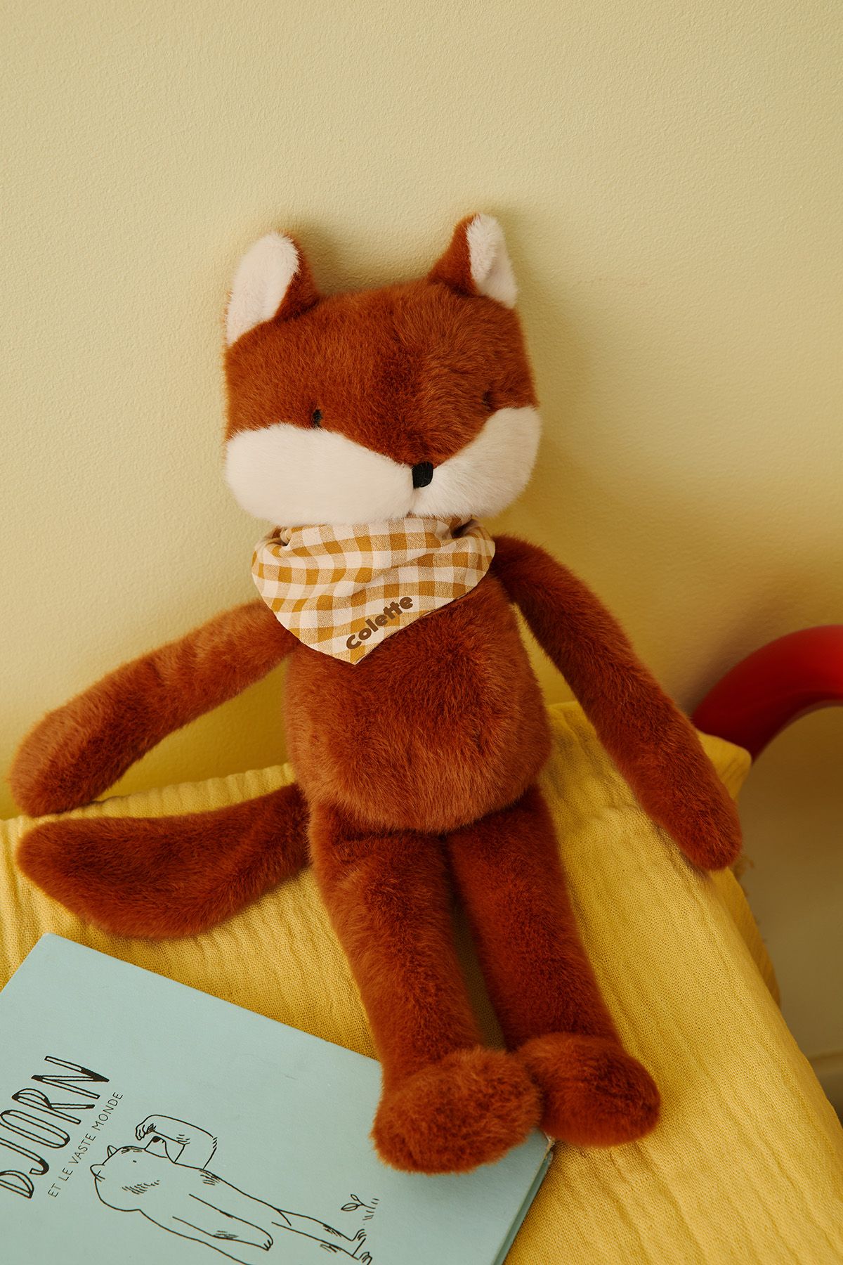 Personalizable baby fox lovey, made-in-France newborn gift