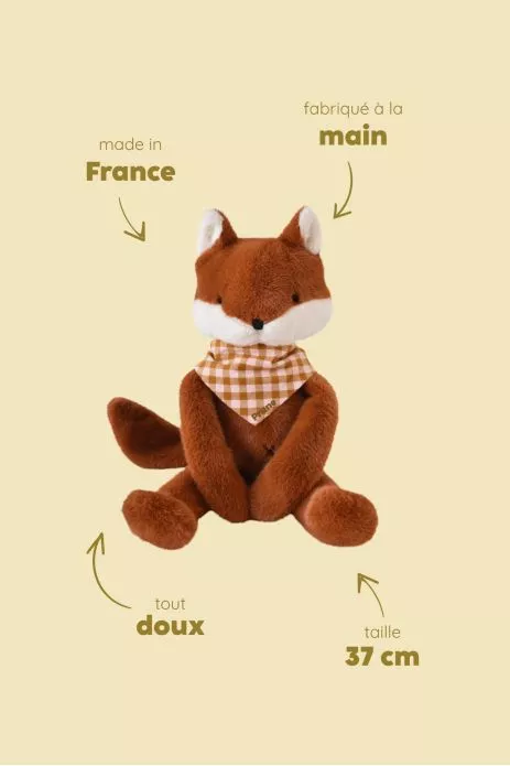 doudou renard bébé personnalisable cadeau naissance made in france