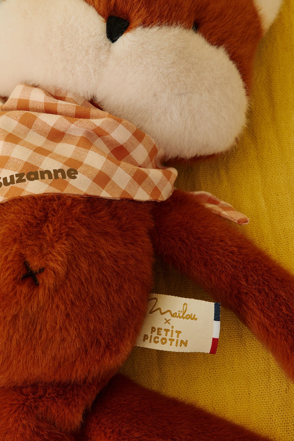 Peluche de apego de zorro personalizable para bebé, regalo de nacimiento hecho en Francia