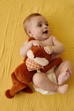 Peluche de apego de zorro personalizable para bebé, regalo de nacimiento hecho en Francia