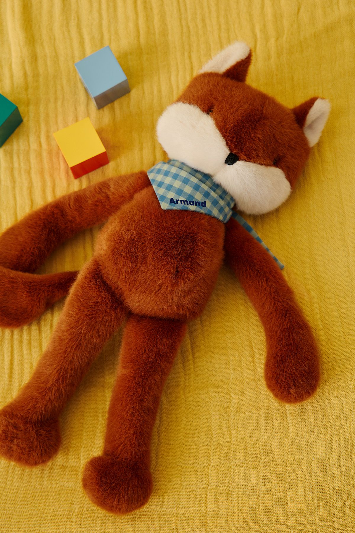 Personalizable baby fox lovey, made-in-France newborn gift