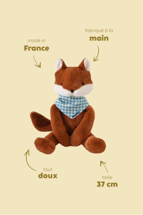 doudou renard bébé personnalisable cadeau naissance made in france