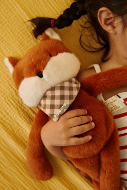 Peluche de apego de zorro personalizable para bebé, regalo de nacimiento hecho en Francia