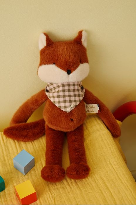 Personalizable baby fox lovey, made-in-France newborn gift