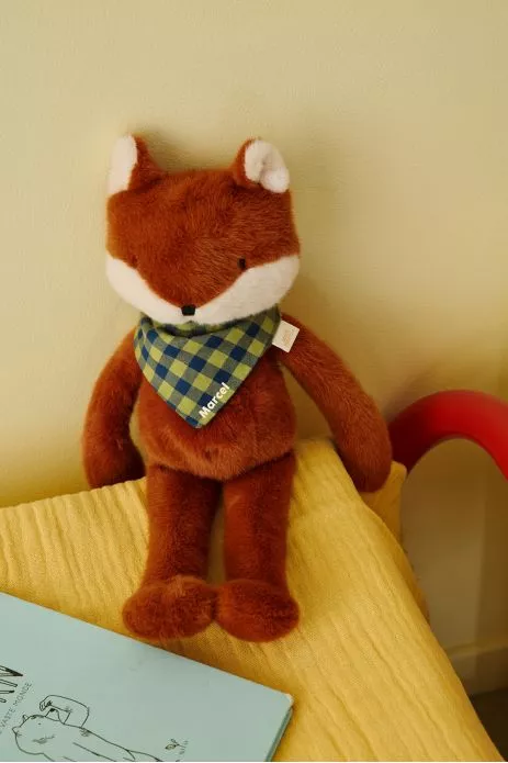 Personalizable baby fox lovey, made-in-France newborn gift