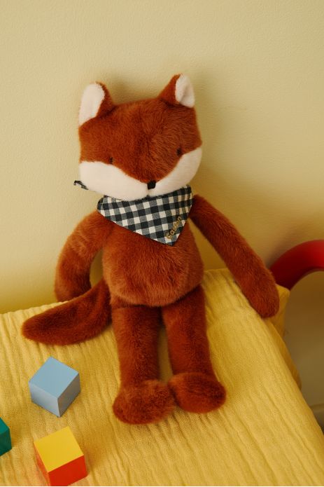 Personalizable baby fox lovey, made-in-France newborn gift