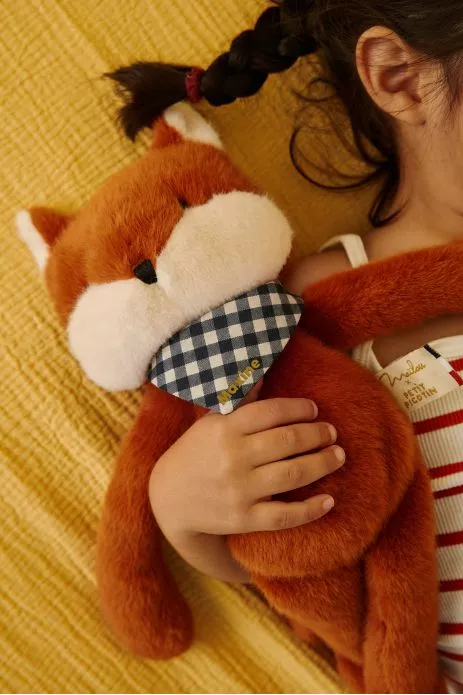 Peluche de apego de zorro personalizable para bebé, regalo de nacimiento hecho en Francia