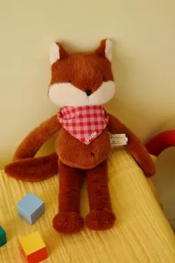 Personalizable baby fox lovey, made-in-France newborn gift